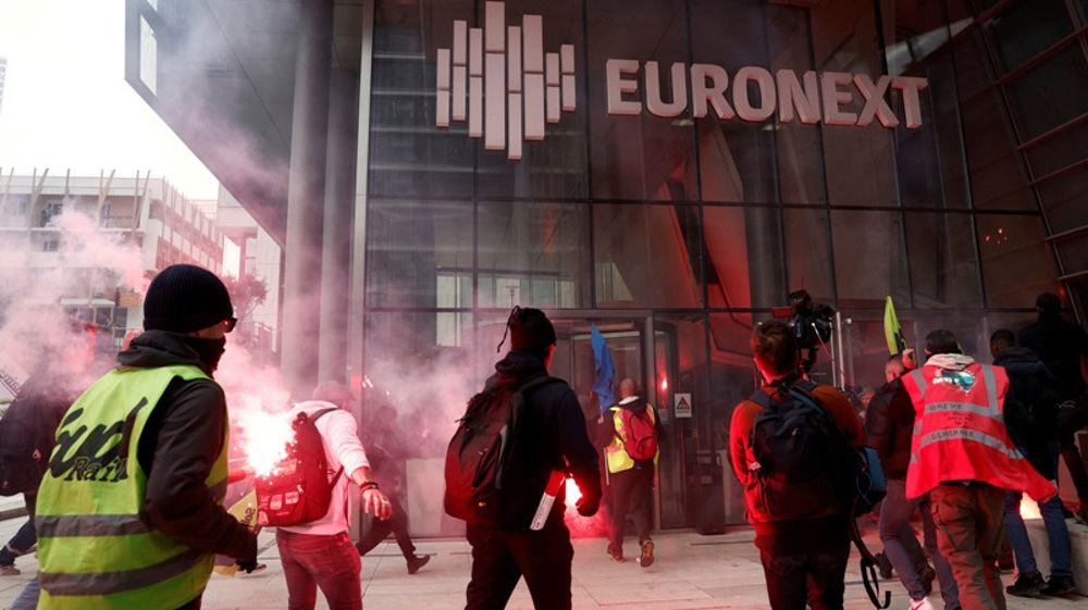 French protesters storm stock market amid anger over pension law