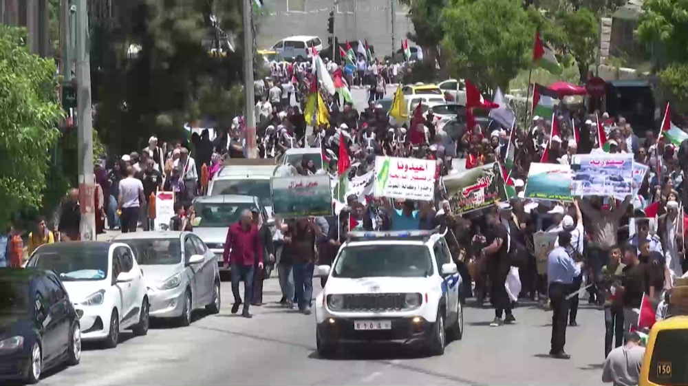 Thousands of Palestinians mark 75th Nakba anniversary in Ramallah 