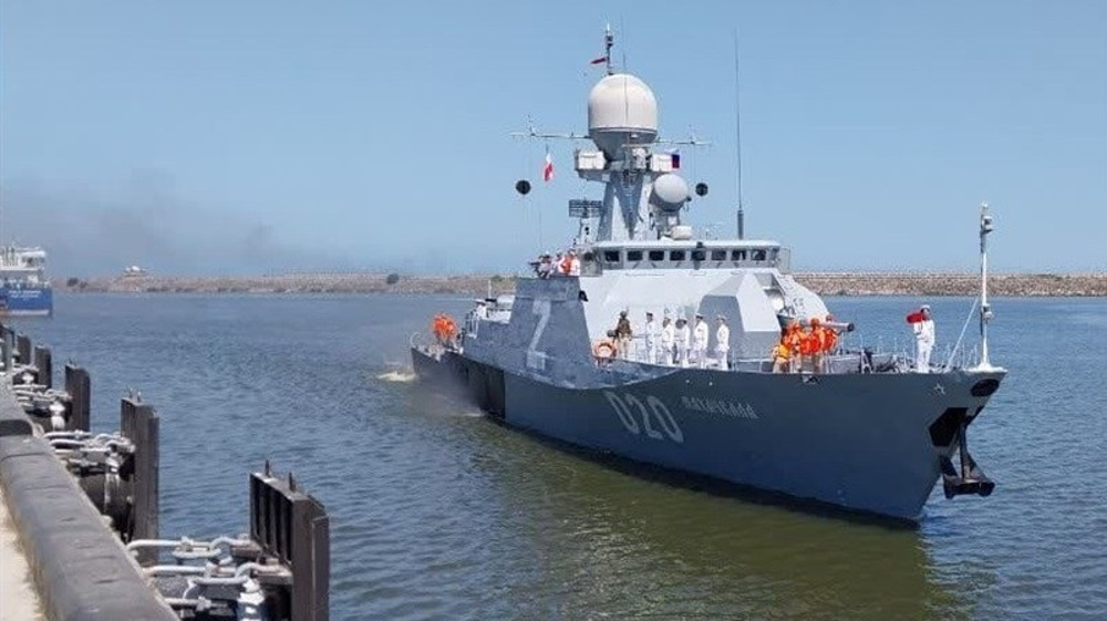 Un navire de la marine russe a accosté dans le port iranien Anzali