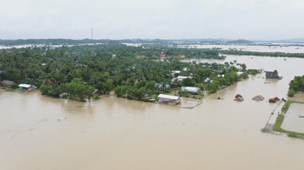 Villages submerged by floods in Myanmar's Rakhine state