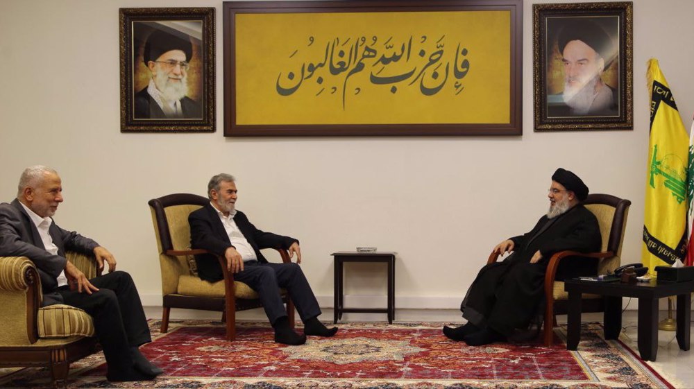Nasrallah, Islamic Jihad leader meet, discuss developments in Palestine