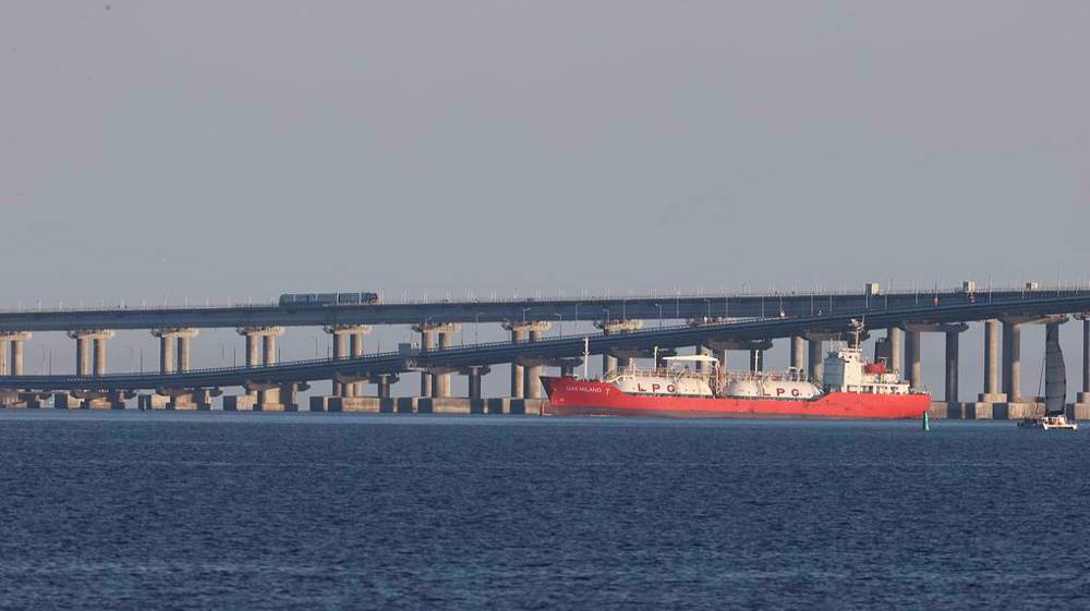 Russia reports tanker hit by Ukraine drone near Crimea bridge