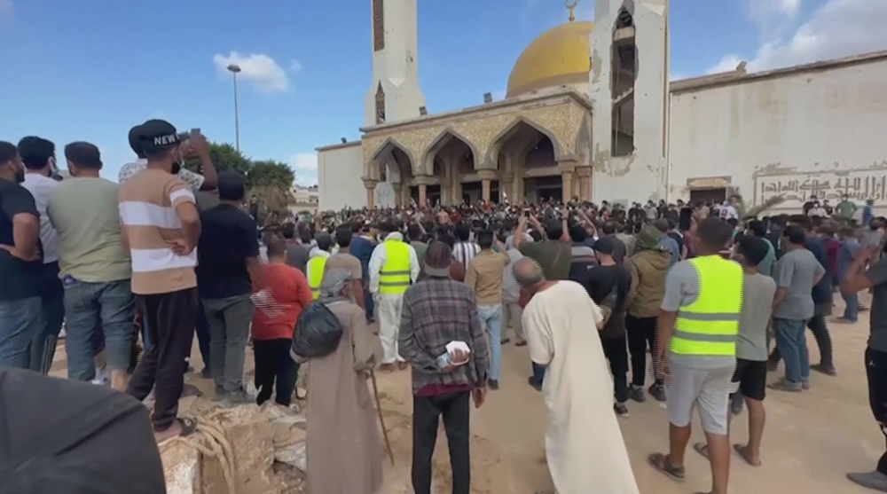 Libyans rally in Derna one week after deadly floods