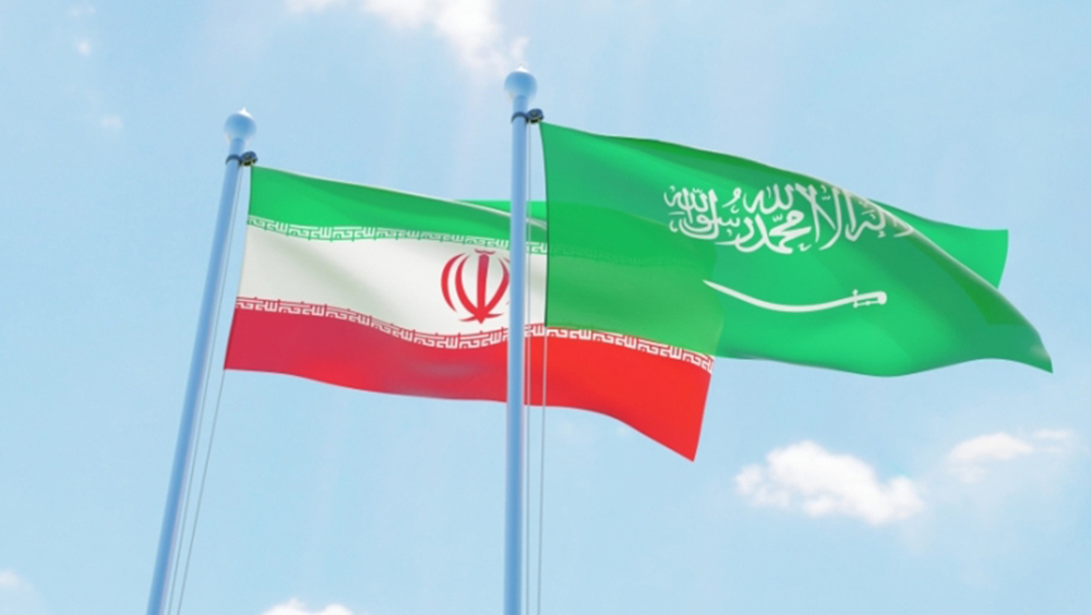  This illustrative picture shows the national flags of Iran (L) and Saudi Arabia. 