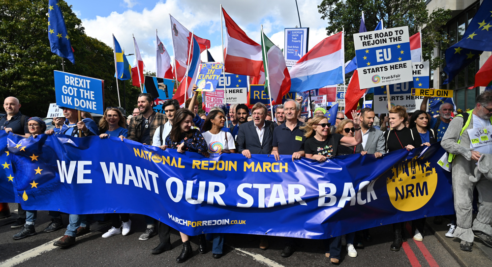 Anti-Brexit protests call for Britain to rejoin EU