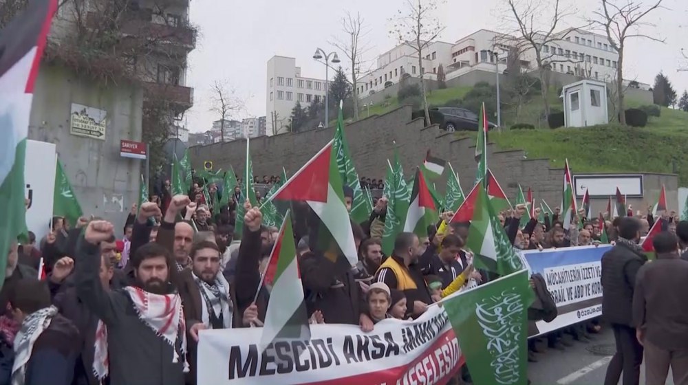 ‘With Gaza forever’: Istanbul protesters march on US consulate, call America ‘real devil’