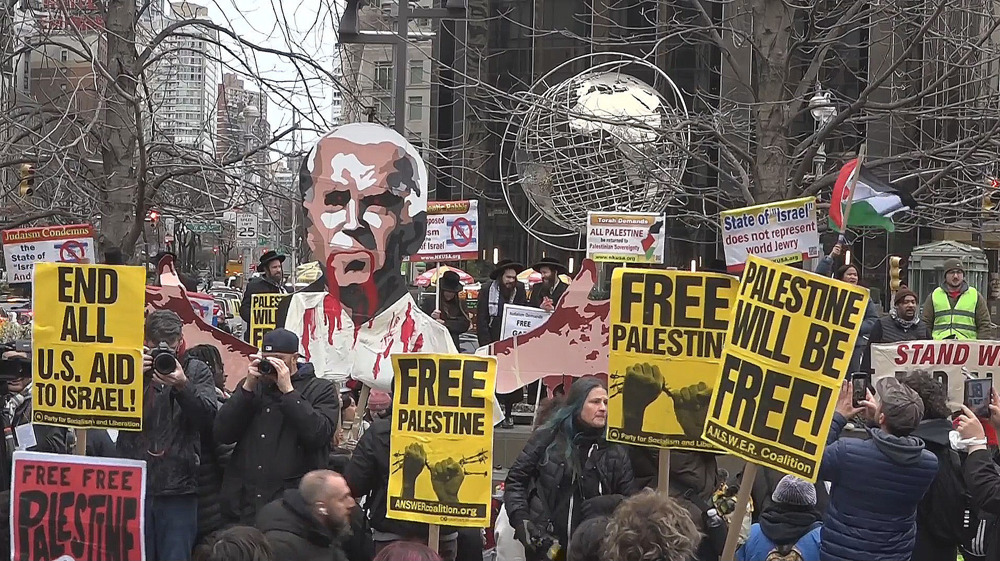 Thousands of pro-Palestine protesters take to New York streets in solidarity with Gaza