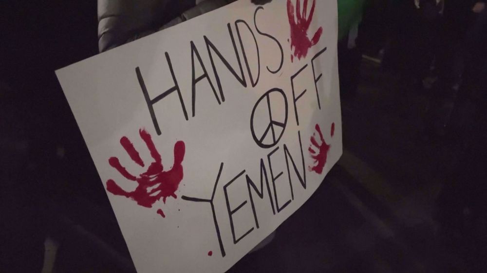 Anti-war activists in Seattle protest US-UK strikes on Yemen