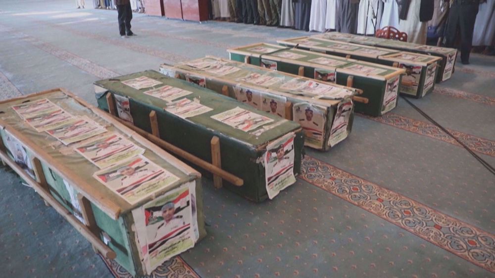 Funeral held for Yemenis killed by US and UK strikes in Sanaa
