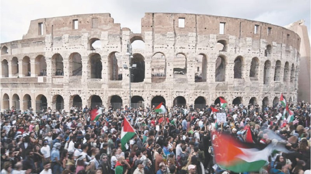 Rome pro palestine march