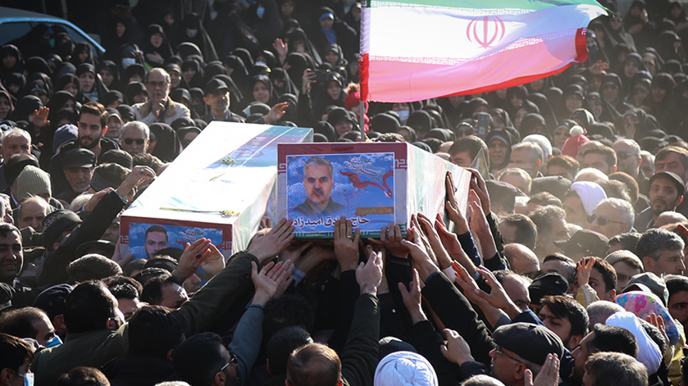 Iranians bid farewell to IRGC military advisors assassinated in Syria