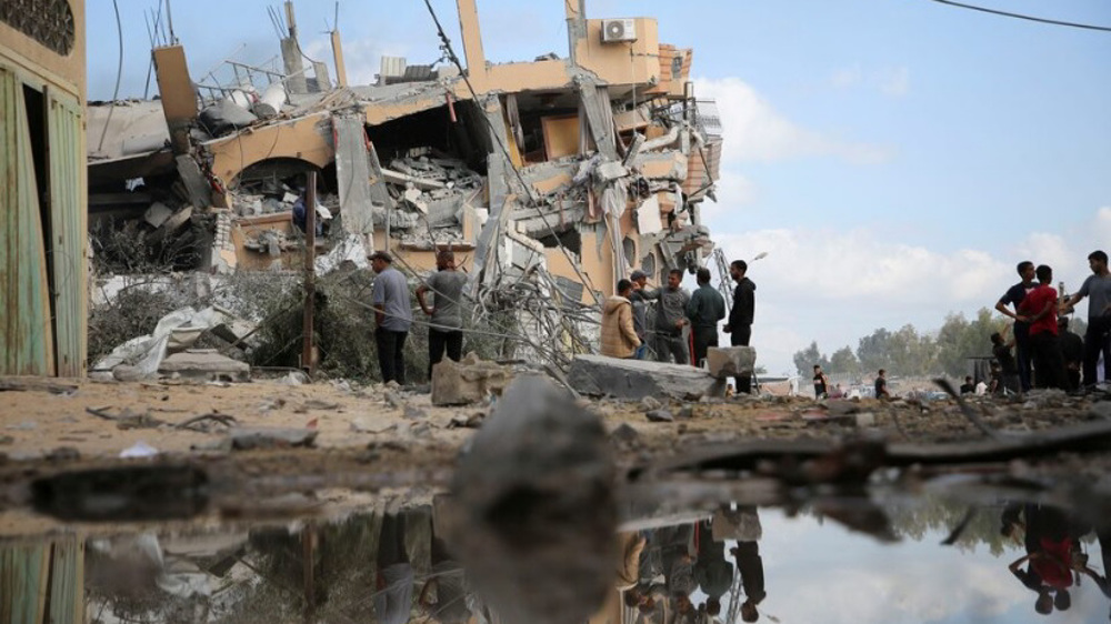 Damaged building-Israeli strike-Gaza