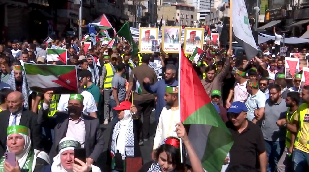 Rally held in Jordan in solidarity with Gaza, Lebanon