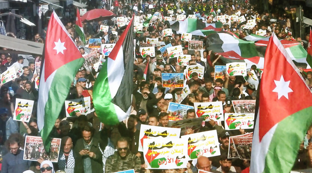 Jordanians continue rallies to denounce Israeli genocide in Gaza, Lebanon