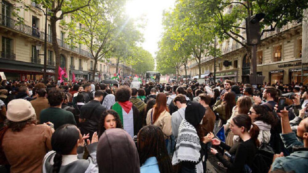 Manifestation à Paris en soutien aux femmes palestiniennes