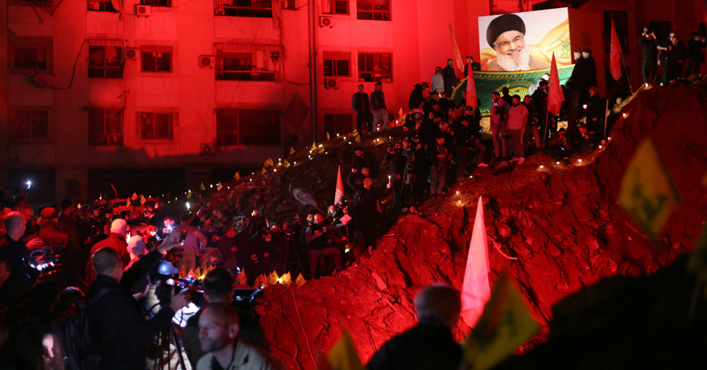 Thousands honor Martyr Sayyed Hassan Nasrallah at assassination site