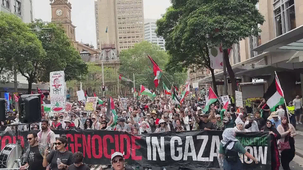 Thousands rally in Sydney, demanding justice for Gaza, boycott of Israel