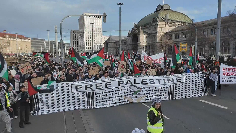 Palestine supporters march in Nuremberg to demand ceasefire in Gaza