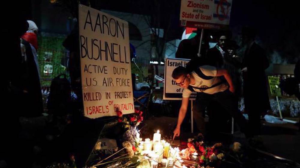 Vigil held outside Israeli embassy following US airman's pro-Gaza self-immolation