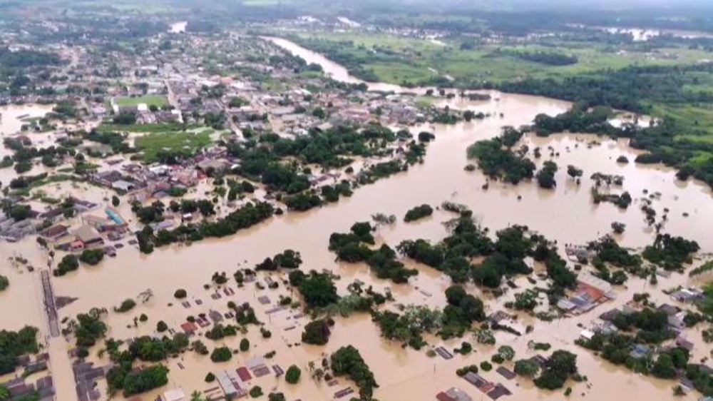 Brazil: Houses submerged as heavy rainfall triggered Acre river to overflow