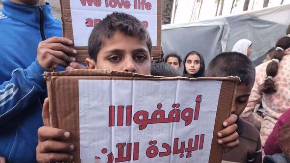 Manifestation d’enfants palestiniens contre le génocide à Gaza