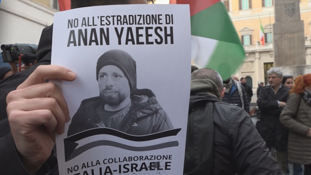 Manifestation devant le Parlement italien contre l’arrestation d’un Palestinien sans inculpation