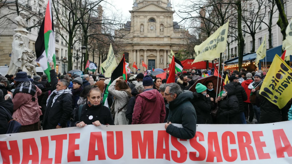 Paris: manifestation place de la Bastille en appui à la population de Gaza