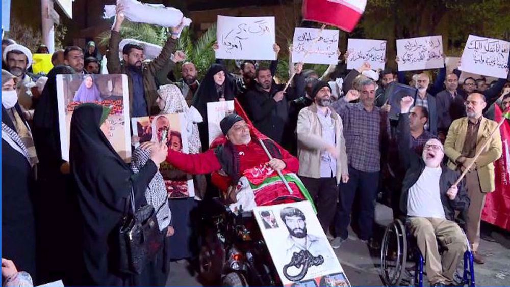 Manifestation pro-palestinienne devant l’ambassade britannique à Téhéran