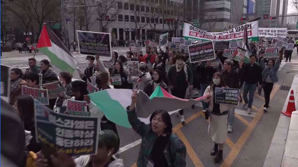 Supporters of Palestine rally and target South Korean exports to Israel