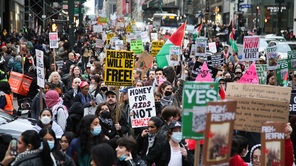 Pro-Palestinians in US states mark Land Day, protest Gaza war