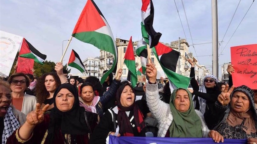 Manifestation des Tunisiennes et des Mauritaniennes en solidarité avec les Palestiniennes 