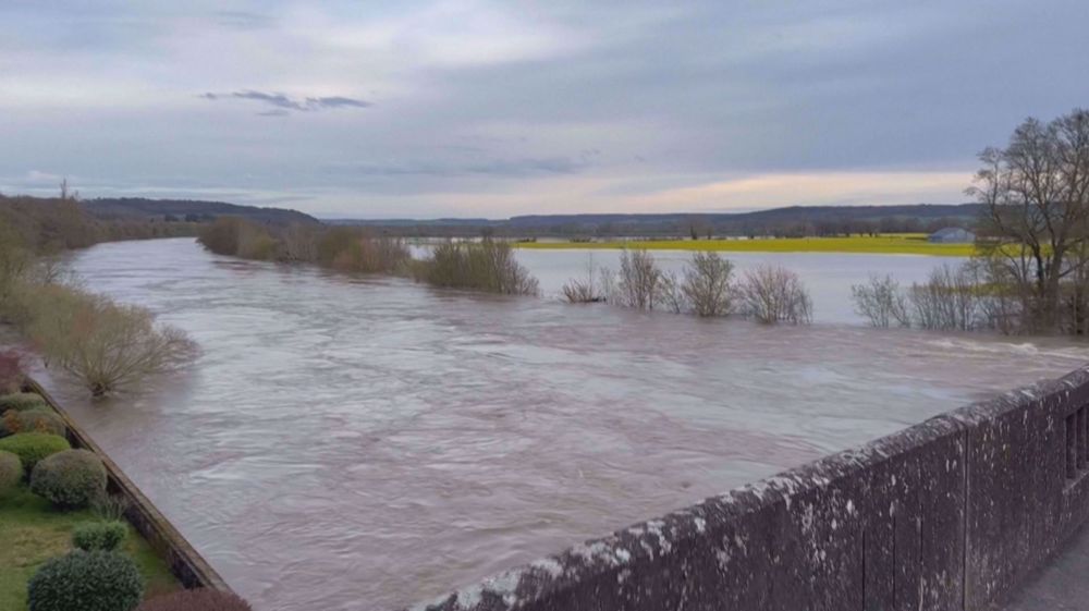 Streets in western France turned into lake after historic flood