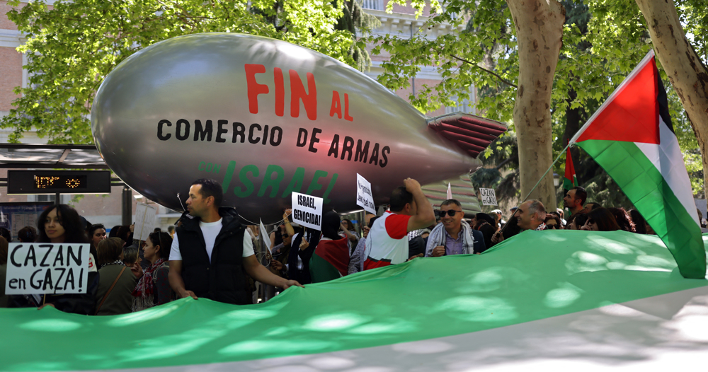 Spanish protesters call for end of arms trade with Israel