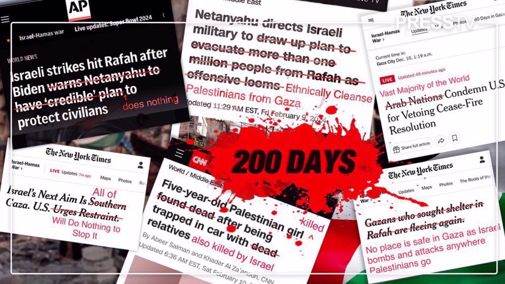 200 jours de guerre israélienne contre Gaza et 200 gros titres blanchissant le génocide