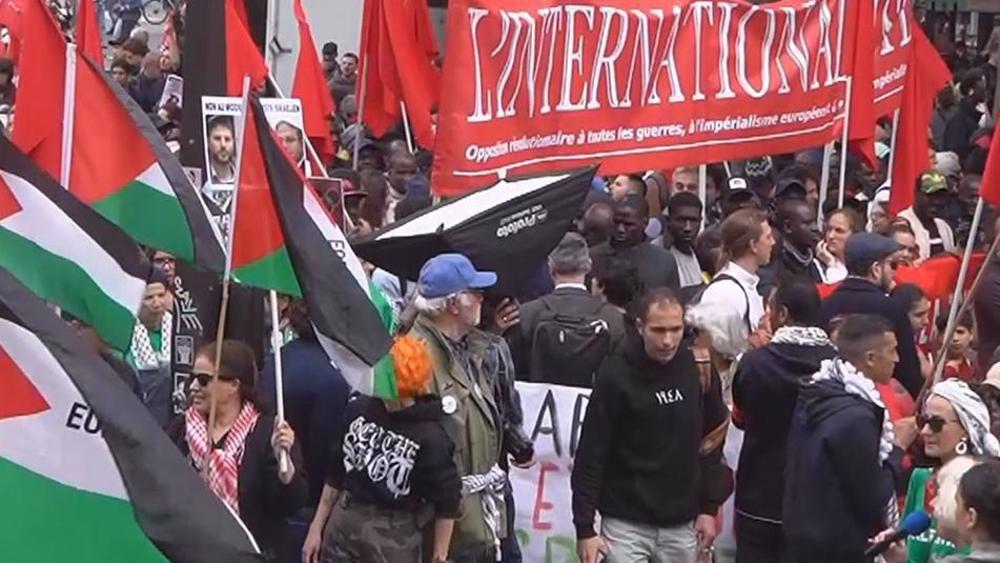 Palestine on everyone’s lips at International Workers’ Day in Paris 