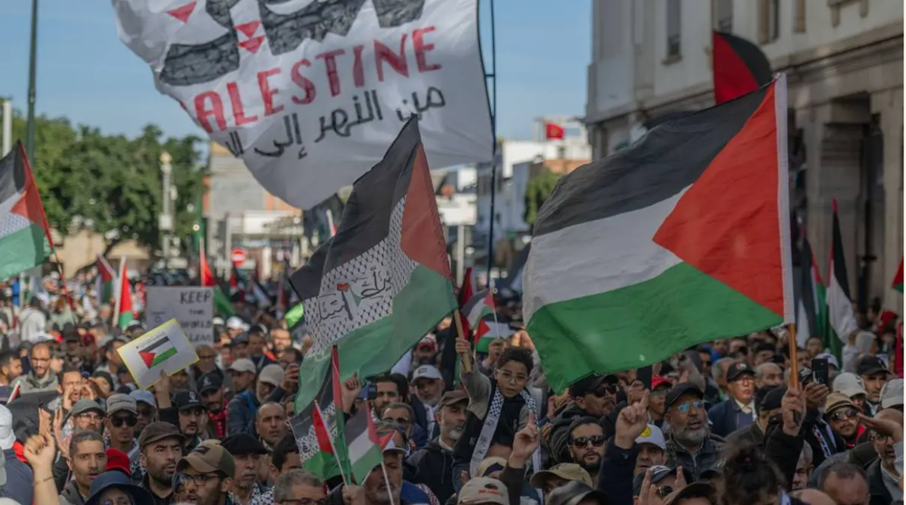 Des milliers de Marocains marchent en soutien aux Palestiniens de Gaza