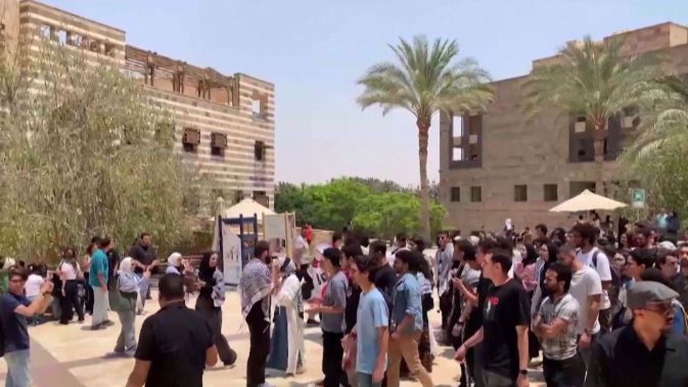 Students at American University in Cairo protest in support of Gaza