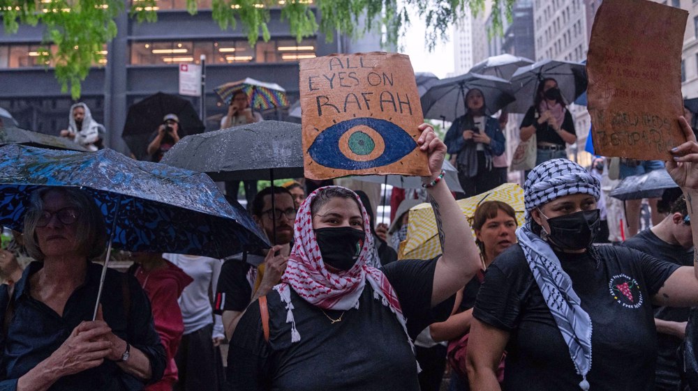 NYC protesters defy pouring rain to condemn Israeli strikes on Rafah