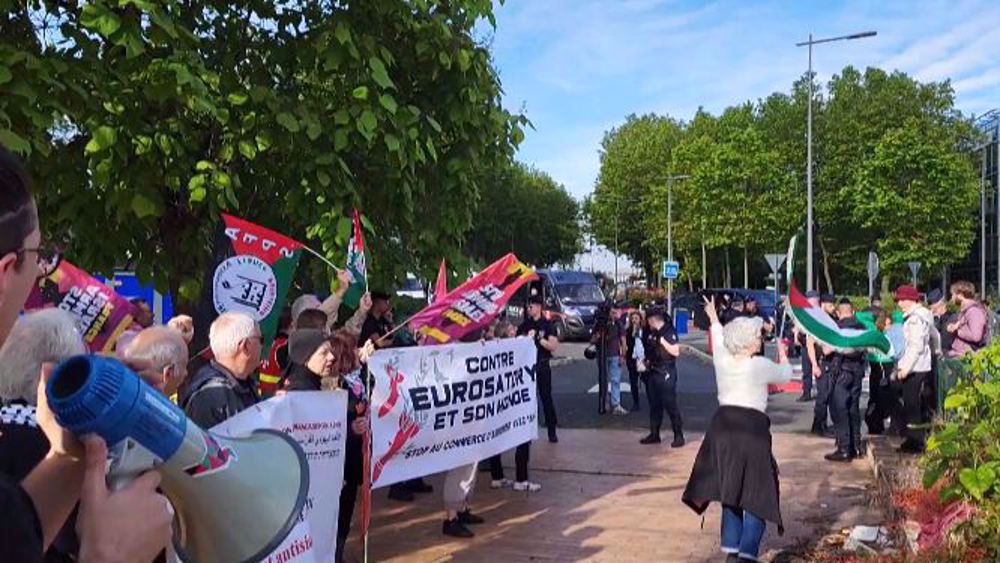 Pro-Palestinian demonstrators condemn Paris arms fair amid Gaza conflict