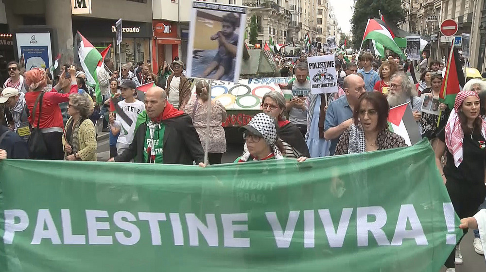 Pro-Palestinian protesters march ahead of French snap vote
