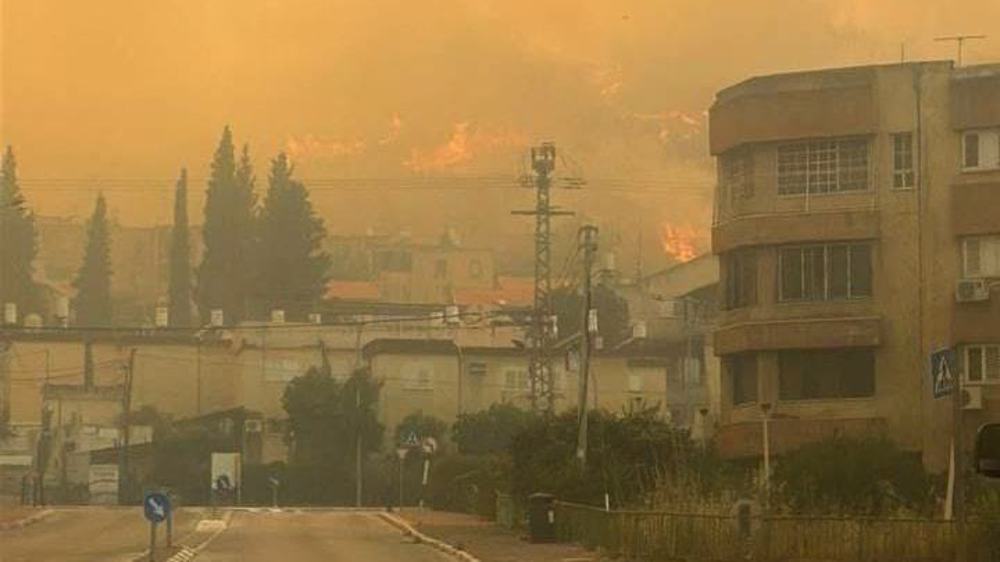 Un incendie dans le nord de la Palestine occupée à la suite de l’attaque du Hezbollah