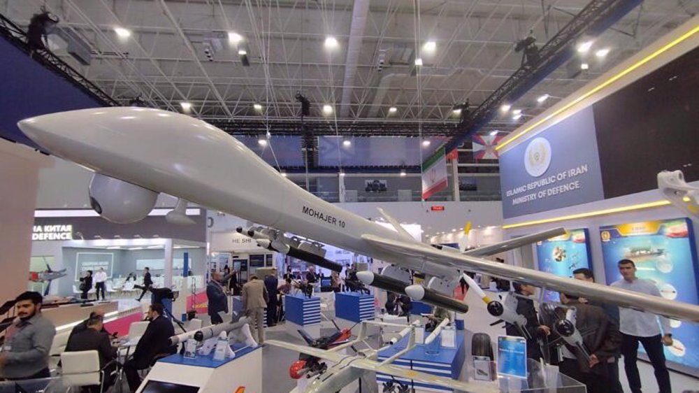 Iran showcases indigenous long-range Mohajer-10 drone at Russian exhibition