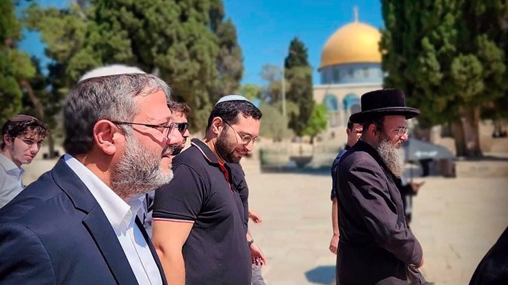 Hundreds of illegal Israeli settlers, led by notorious minister Ben Gvir, storm al-Aqsa mosque