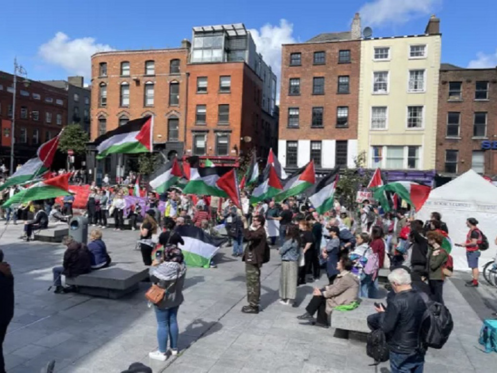 Dublin campaigners protest US complicity in Israel's Gaza genocide