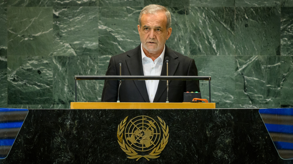 Pezeshkian at UN calls for end to Israeli occupation, apartheid in Palestine and truce in Gaza