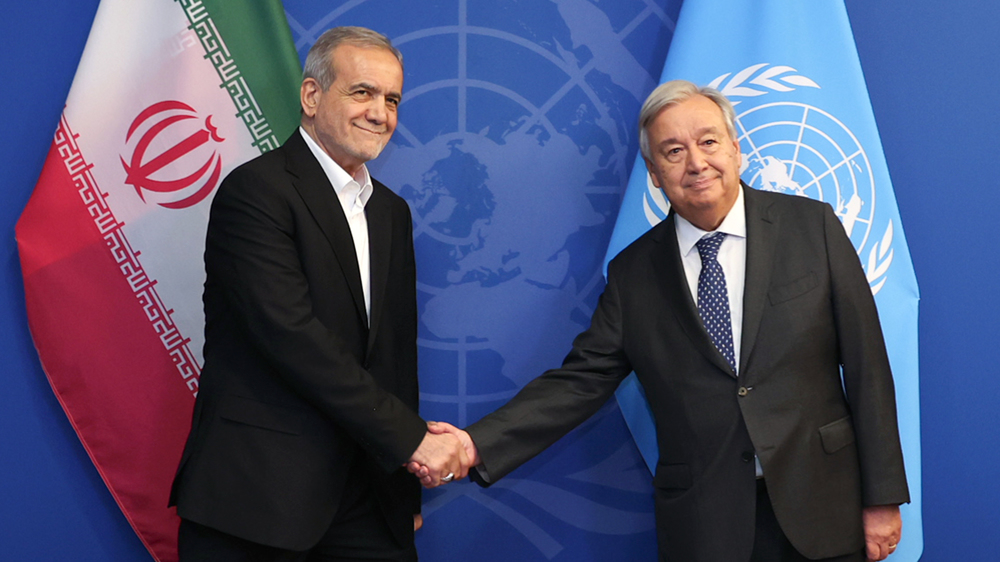 Pezeshkian tells UN chief Iran ‘seriously concerned’ about expansion of regional tensions