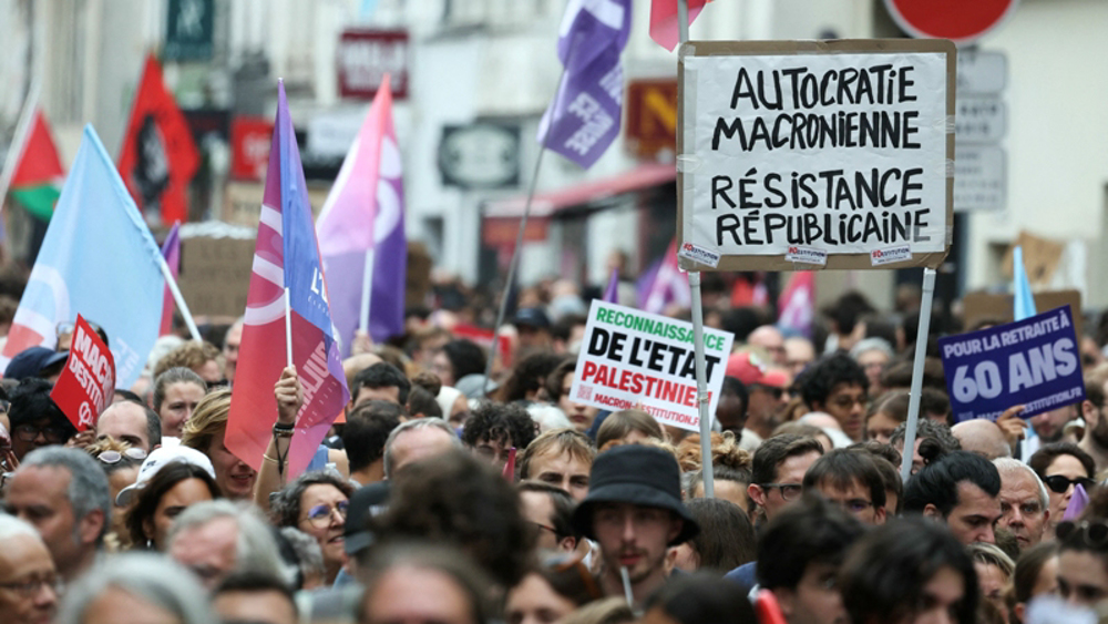 Left-wing demonstrators protest in Paris against new prime minister