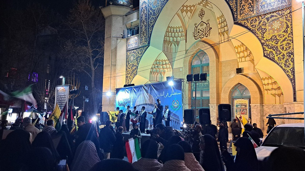 Iranians gather to celebrate Palestinian resistance victory