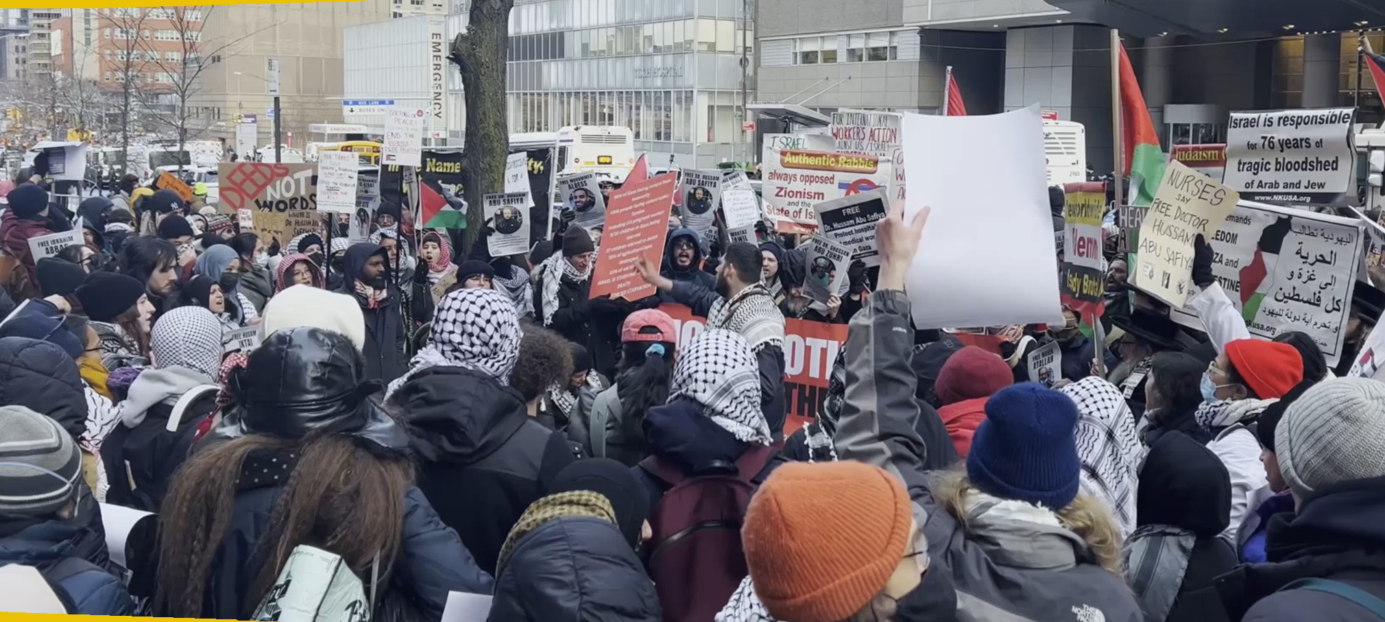 New York healthcare workers take a stand against genocide