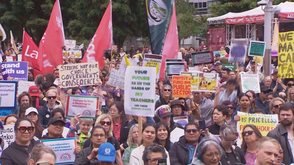 Tens of thousands strike in New Zealand to demand better pay, conditions